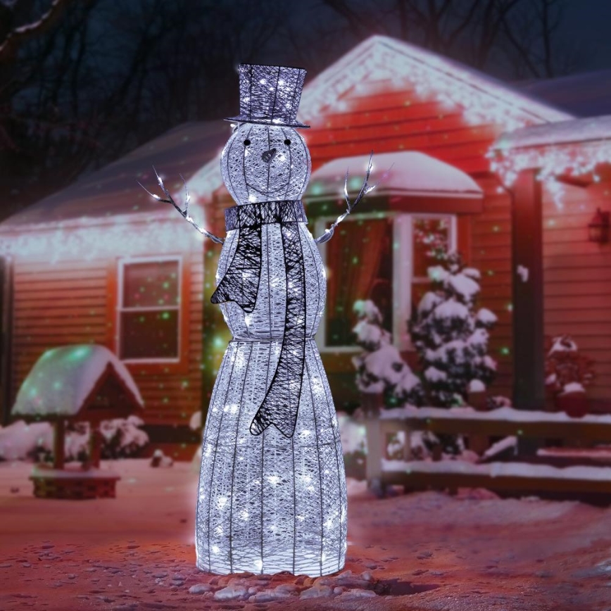 LED Kerstdecoratie voor buiten LED/3,6W/230V/koud wit 124 cm IP44 sneeuwpop