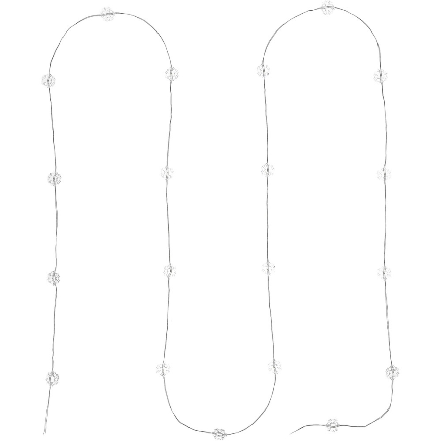 LED kerstsnoer 20xLED/2xAA 2,3m koud wit