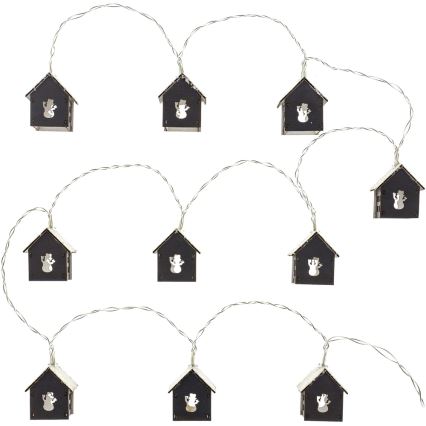 LED Kerstverlichting 10xLED/2xAA 2,3m warm wit