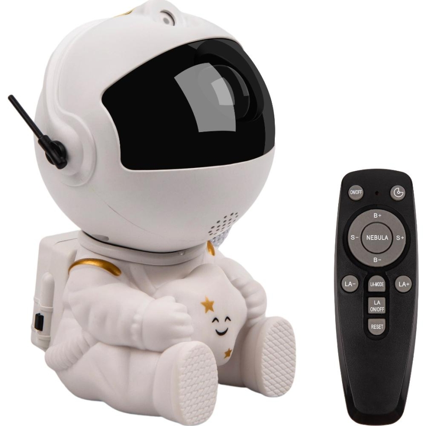 LED kinderprojector 230V astronaut 12,5 cm + afstandsbediening