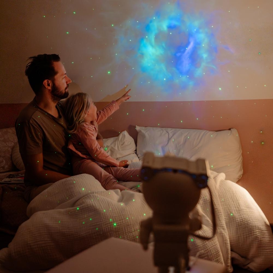 Retlux - LED-kinderprojector 230V astronaut 23,3 cm + afstandsbediening