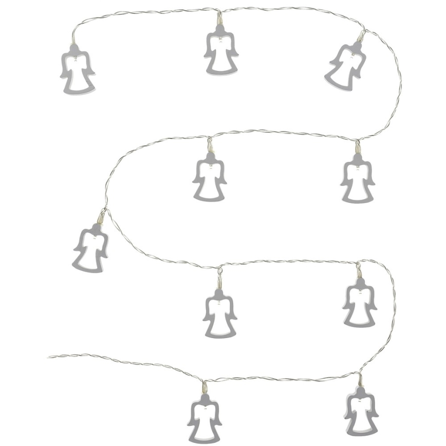 LED-lichtsnoer 10xLED/2xAA 1,8m warm wit