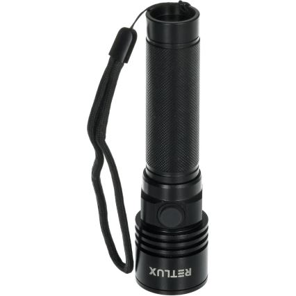 Oplaadbare aluminium LED-zaklamp LED/3W/2000 mAh IPX4 zwart