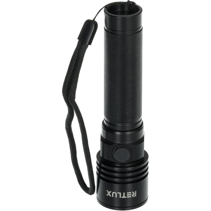 Oplaadbare aluminium LED-zaklamp LED/3W/2000 mAh IPX4 zwart