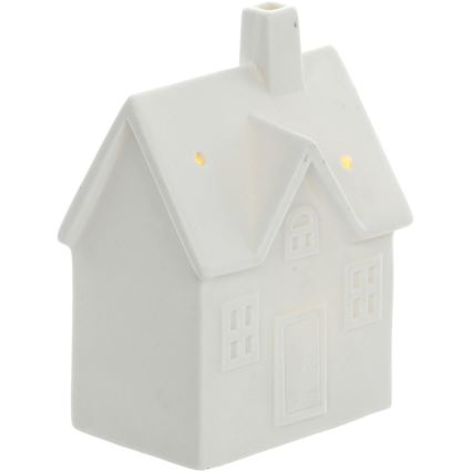 LED Porselein decoratie LED/3xLR44/warm wit huis wit