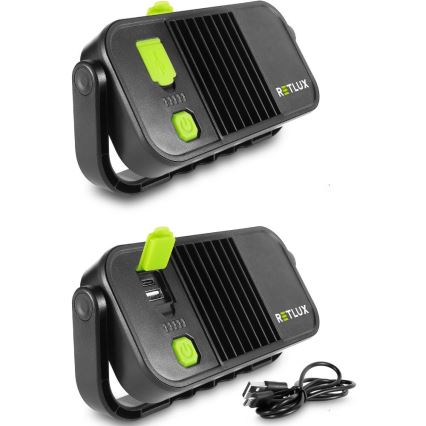 LED-werklamp met powerbankfunctie, 4400 mAh, IP44, geel/zwart