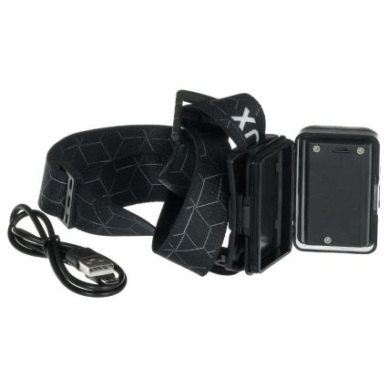 LED-oplaadbare hoofdlamp, 3W, 1200 mAh, IP67, zwart