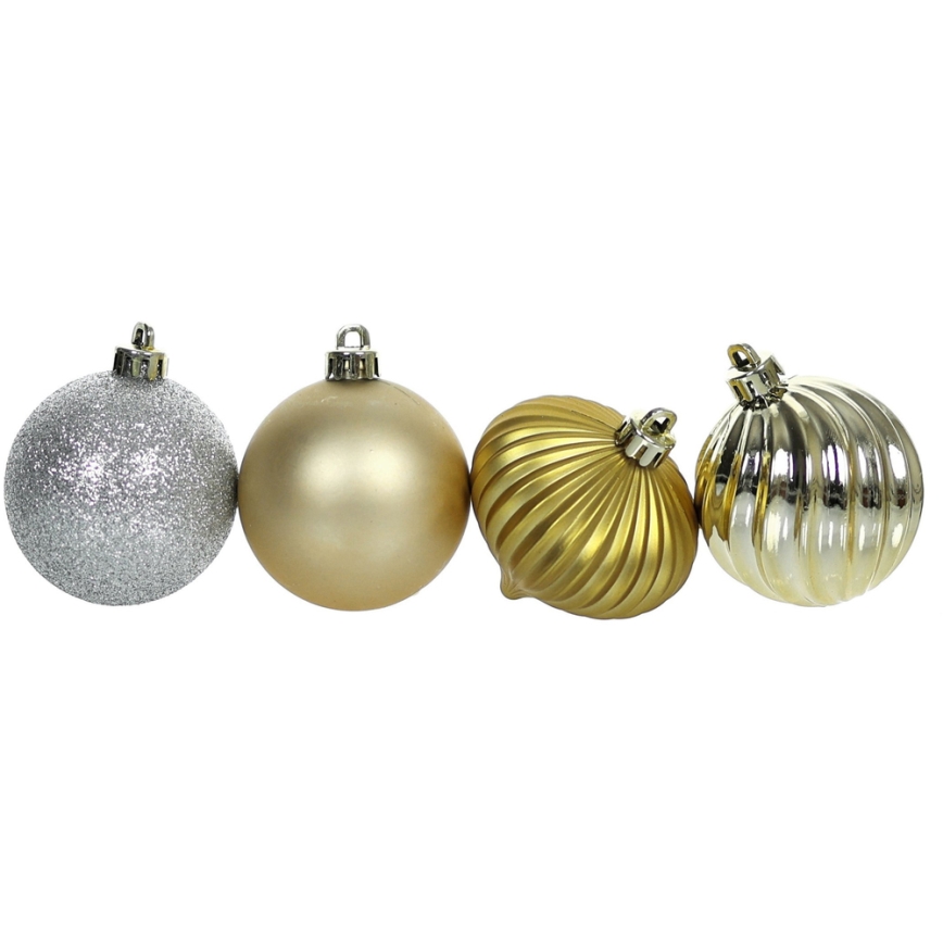 Set met Kersthangers 30 stuks goud/zilver