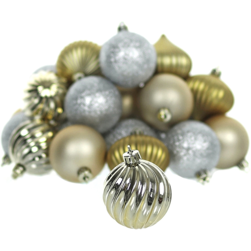 Set met Kersthangers 30 stuks goud/zilver