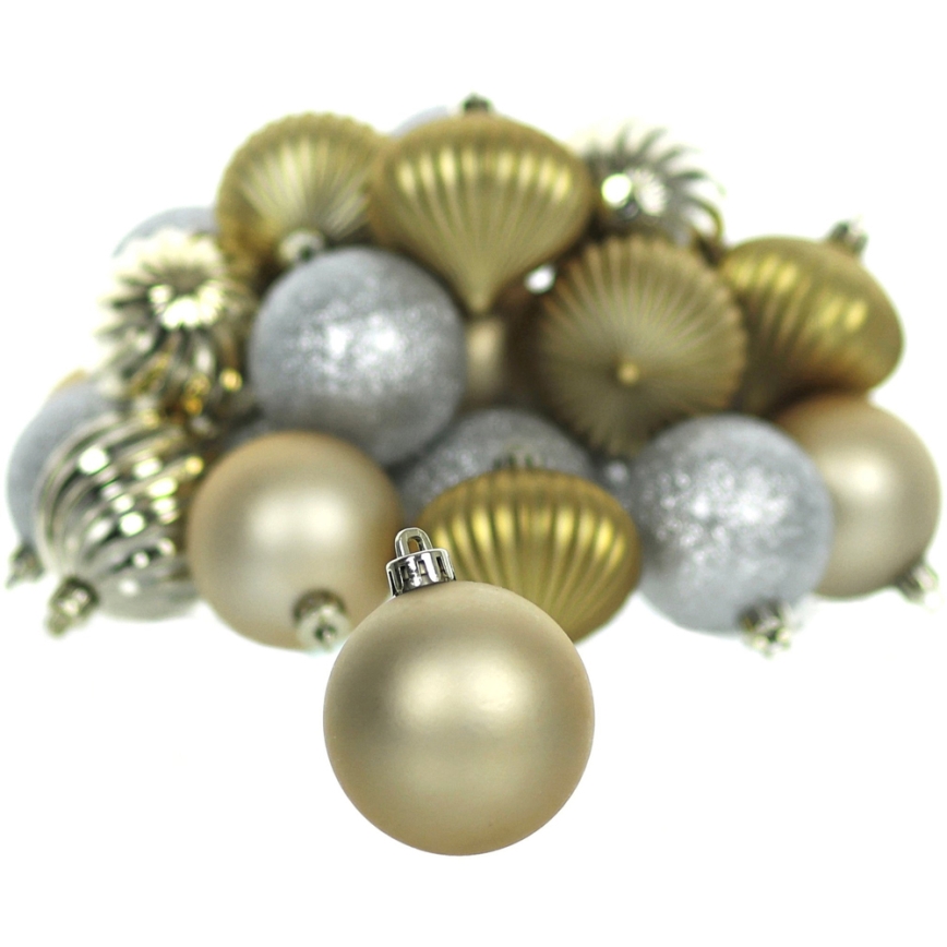 Set met Kersthangers 30 stuks goud/zilver