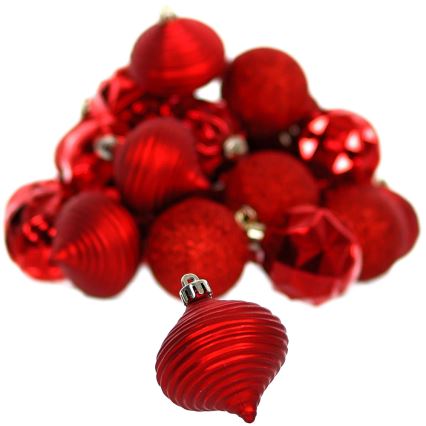 Set met Kersthangers 30 stuks rood
