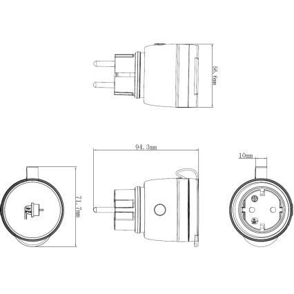 Smart buitenshuis stopcontact 3680W/230V/Type F SCHUKO/16A Wi-Fi IP44