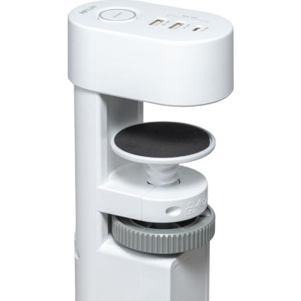 Stekkerdoos met bureauklem 3x stopcontact Type E + 2xUSB-A + 1xUSB-C 1,5m wit