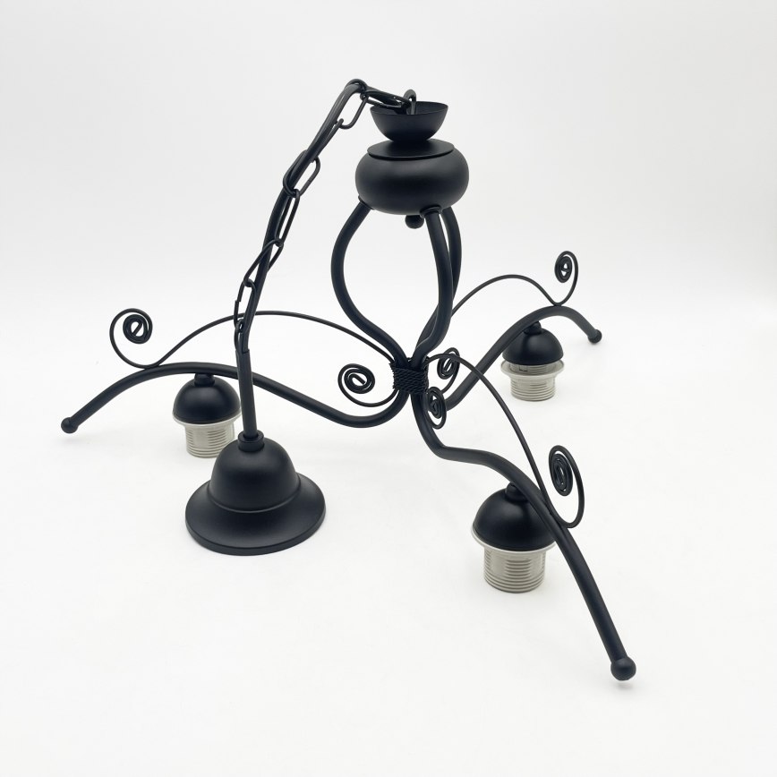 RETRO hanglamp aan ketting 3xE27/60W/230V zwart/wit