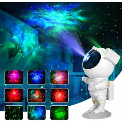 RGB LED-projector LED/5W/5V astronaut + afstandsbediening