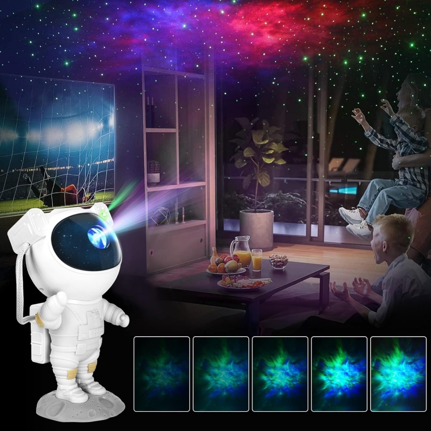 RGB LED-projector LED/5W/5V astronaut + afstandsbediening