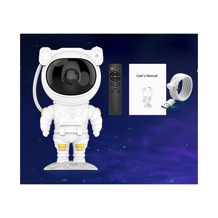 RGB LED-projector LED/5W/5V astronaut + afstandsbediening