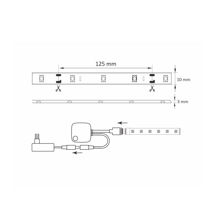 RGB LED Strip dimbaar Wi-fi + muziekfunctie LED/20W 5 m Tuya