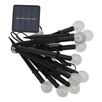 RGB LED zonnelamp 10xLED/1,2V 300 mAh IP44 zwart