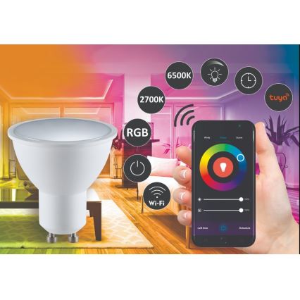 RGBW Dimbare LED Lamp G45 GU10/5,5W/230V 2700-6500K Wi-Fi Tuya