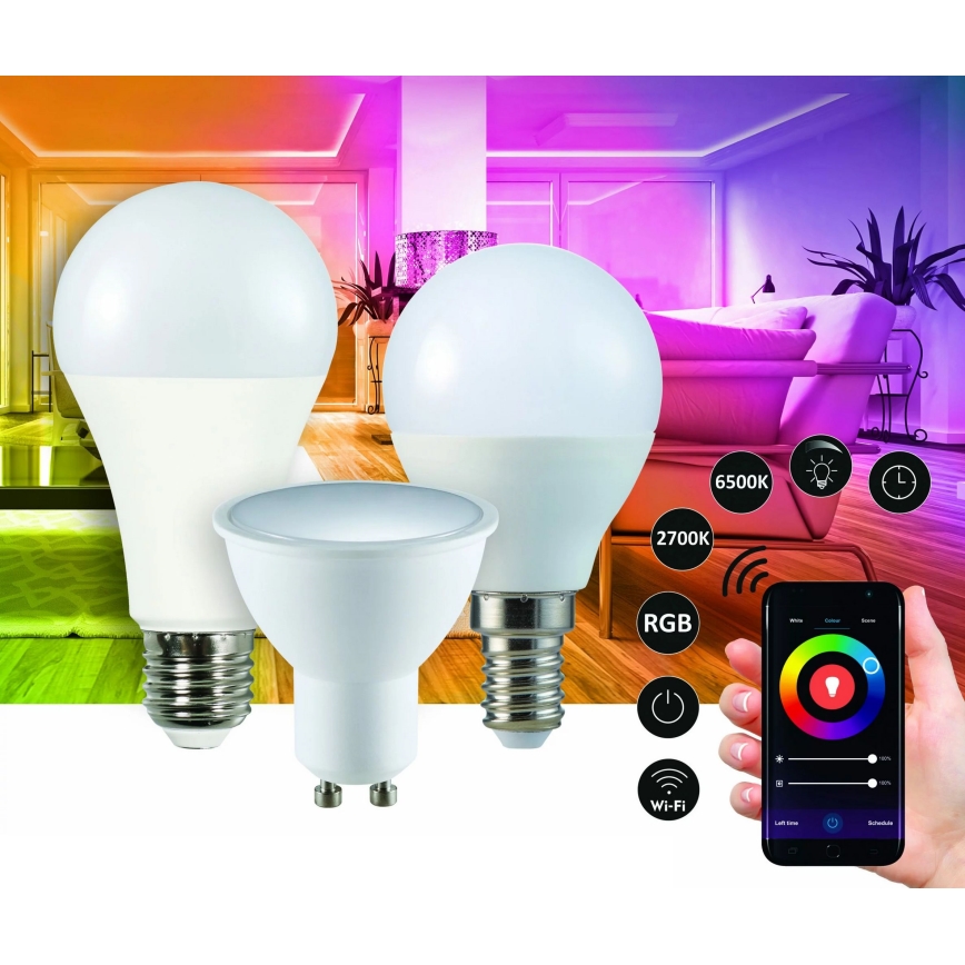 RGBW Dimbare LED Lamp G45 GU10/5,5W/230V 2700-6500K Wi-Fi Tuya