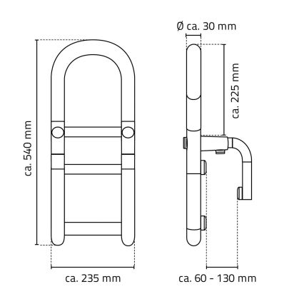 Ridder - Badgreep 54x23,5 cm wit