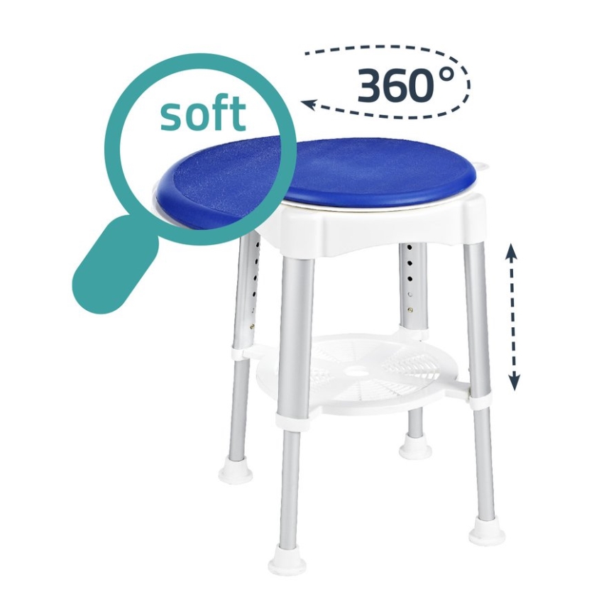 Ridder - Draaibare kruk 58x35,5 cm blauw/wit