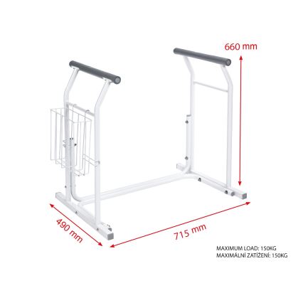 Ridder - Mobiele steunbeugels voor WC 66x71,5 cm wit