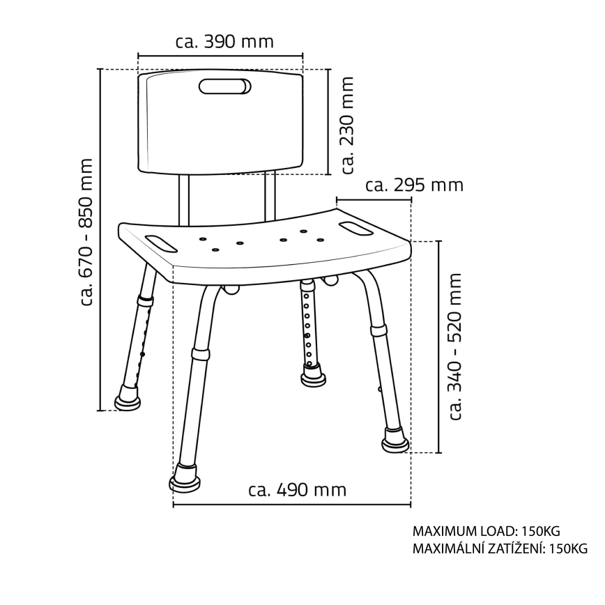 Ridder - Stoel met rugleuning 49x85 wit