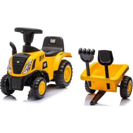 Ride-on push tractor CAT geel/zwart