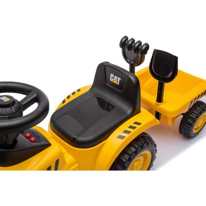 Ride-on push tractor CAT geel/zwart