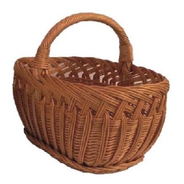 Rieten houtmand met handvat 41x52 cm