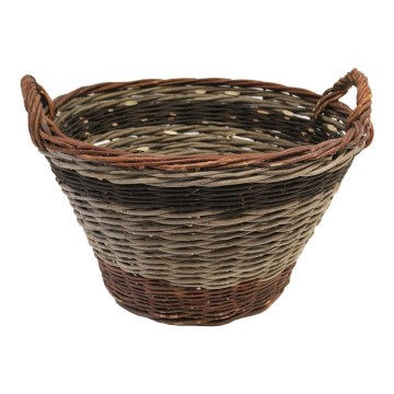 Rieten houtmand met handvatten 38x47 cm
