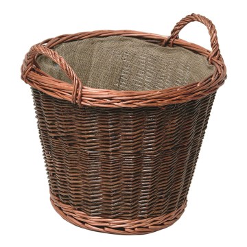 Rieten houtmand met handvatten 50x48 cm