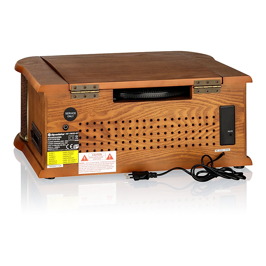 Roadstar HIF-1993D+BT- Hi-Fi met DAB/DAB+, platenspeler, CD en cassettedeck 80W/230V + afstandsbediening