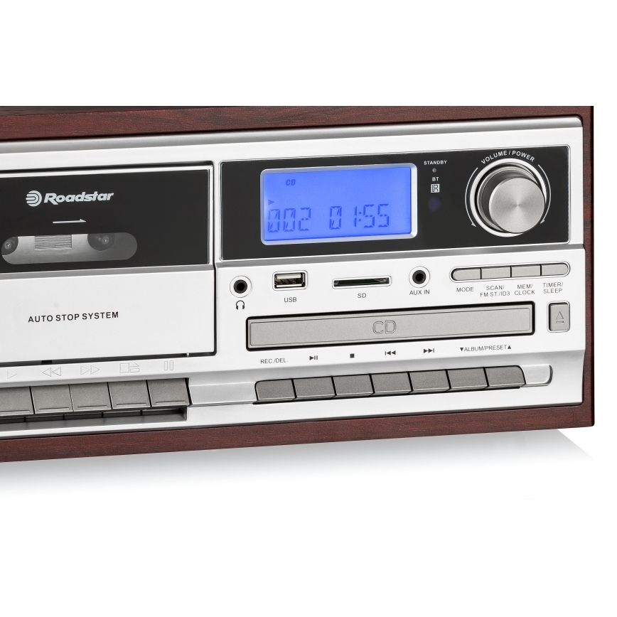 Roadstar HIF-8892 EBT - Hi-Fi-systeem met platenspeler, cd- en cassettespeler 64W/230V + afstandsbediening
