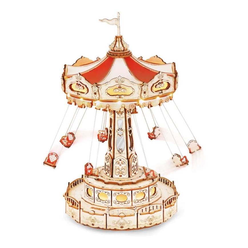RoboTime - 3D muziekdoos puzzel Ketting carrousel 3xAAA
