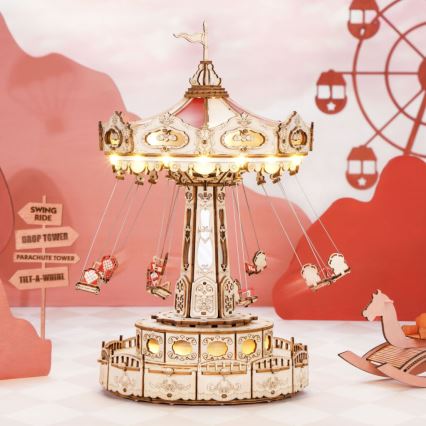 RoboTime - 3D muziekdoos puzzel Ketting carrousel 3xAAA