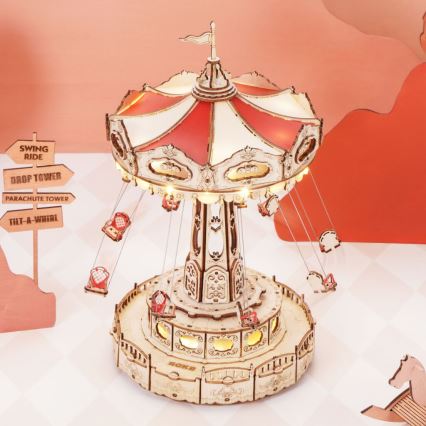 RoboTime - 3D muziekdoos puzzel Ketting carrousel 3xAAA