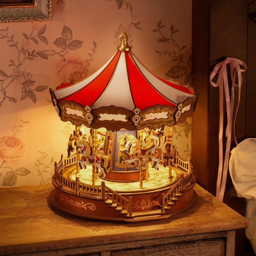 RoboTime - 3D muziekdoos puzzel Klassiek carrousel 5V