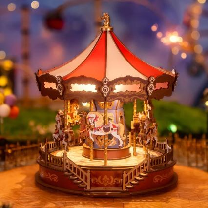 RoboTime - 3D muziekdoos puzzel Klassiek carrousel 5V