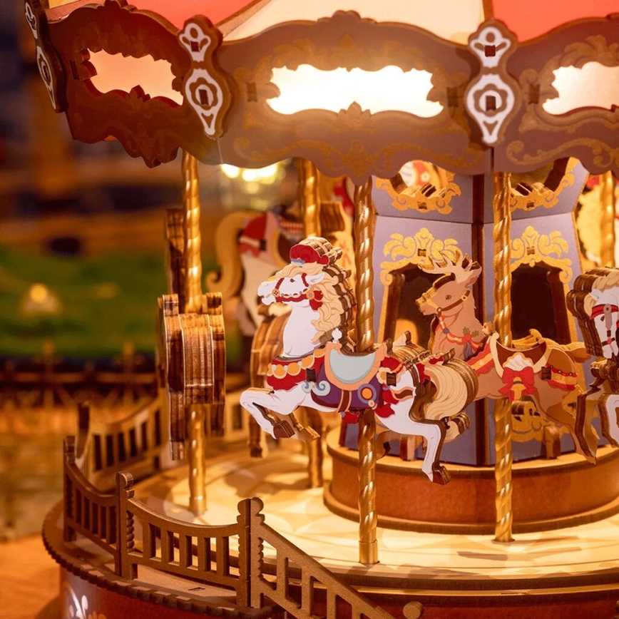 RoboTime - 3D muziekdoos puzzel Klassiek carrousel 5V