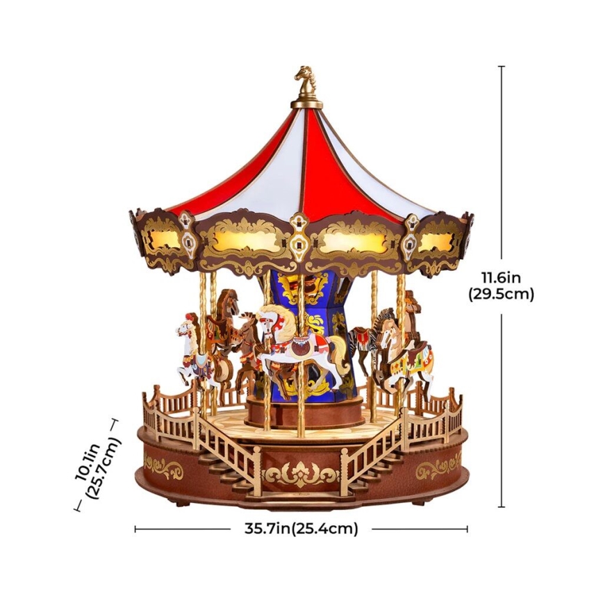 RoboTime - 3D muziekdoos puzzel Klassiek carrousel 5V