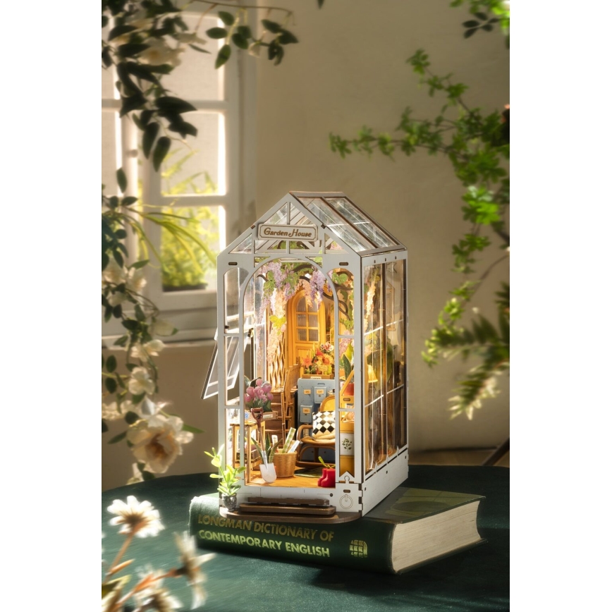 RoboTime - LED Boekenstop Tuin huis 3D puzzle 2xAAA