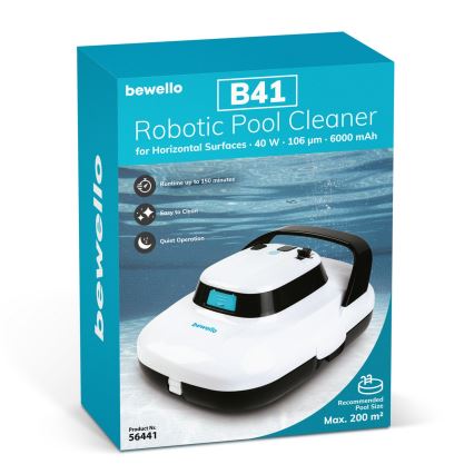 Robotische zwembadreiniger voor horizontale oppervlakken 40W/12,6V 6000 mAh IPX8 wit