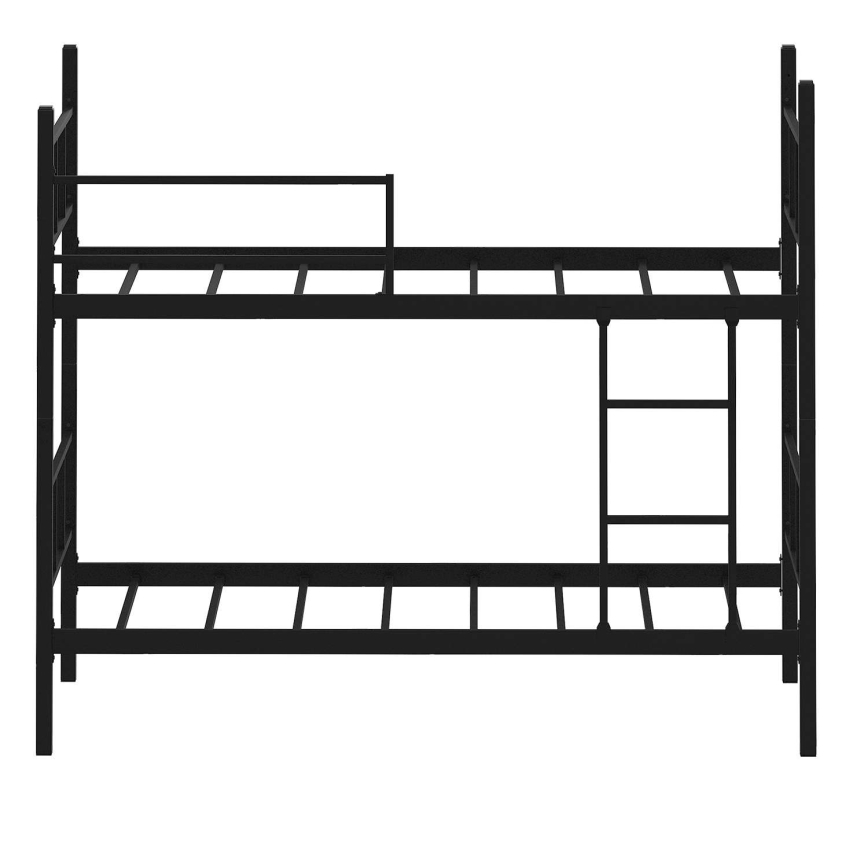 Robuust metalen stapelbed MAVEN 90x200 cm, zwart, draagvermogen 2×100 kg (per bed)
