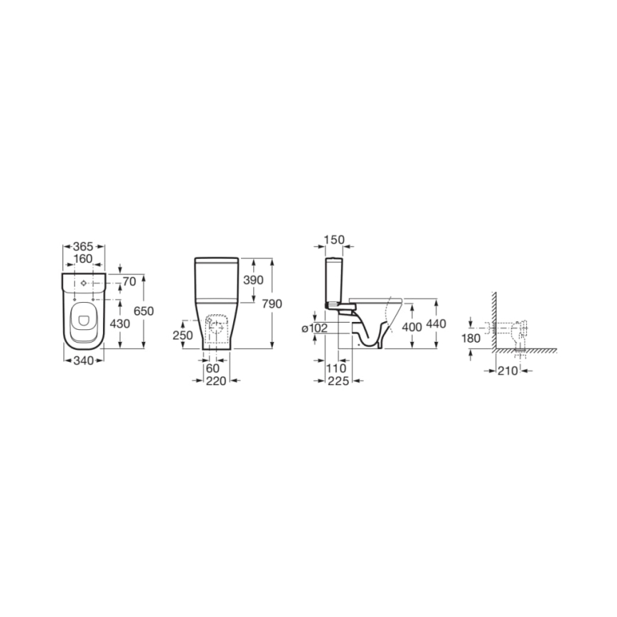 Roca A342477000 - Toiletpot GAP keramiek/wit