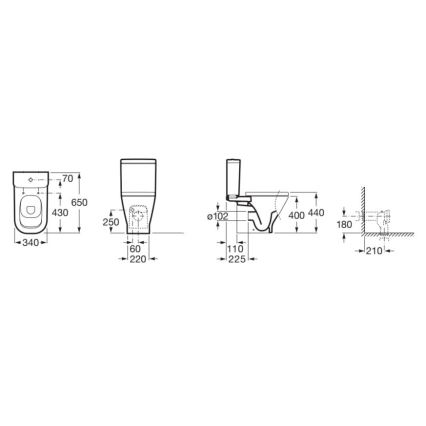 Roca A342477000 - WC-kompas GAP keramiek/wit