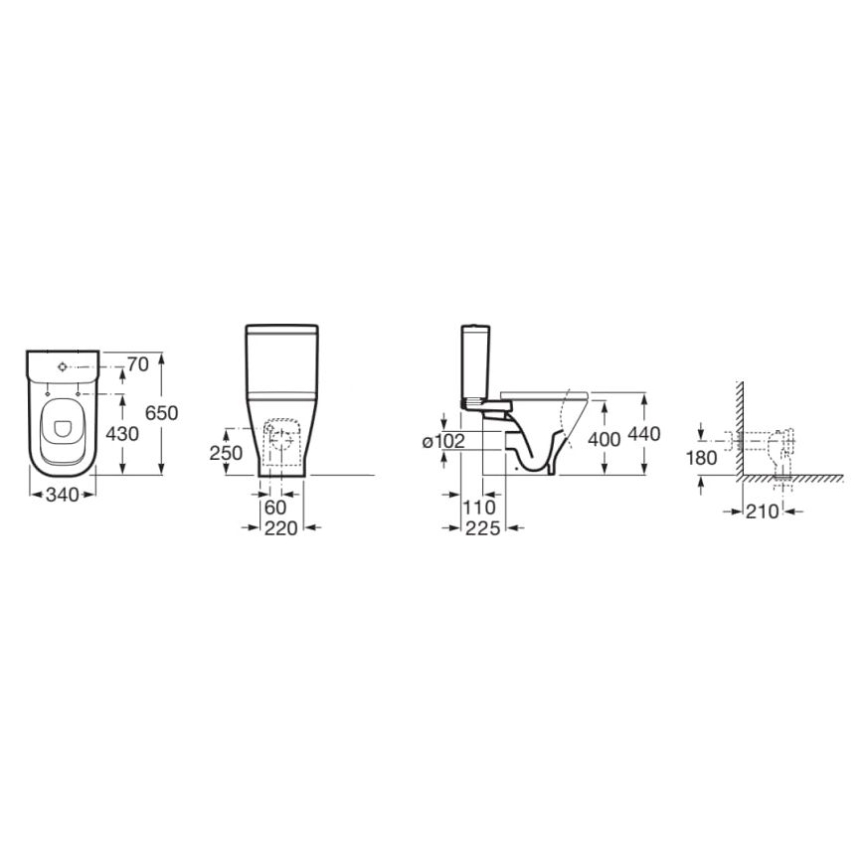 Roca A342477000 - WC-kompas GAP keramiek/wit