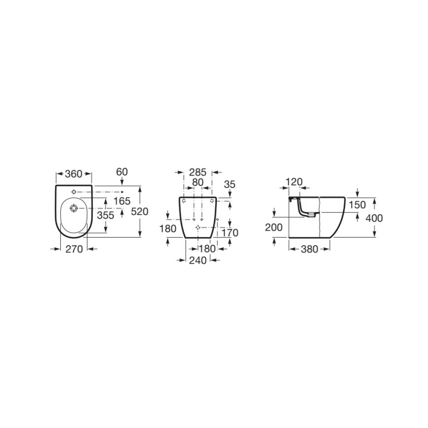 Roca A357247000 - Staand bidet MERIDIAN keramiek/wit